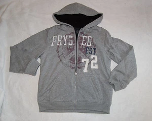 Boys SHERPA lined HOODIE SWEAT JACKET XXL 18 GRAY Phys Ed Dept SPORTS - Picture 1 of 2