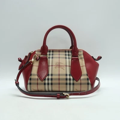 Сумка холщовая Burberry Haymarket коричневая и красная T10256220 - Изображение 1 из 4