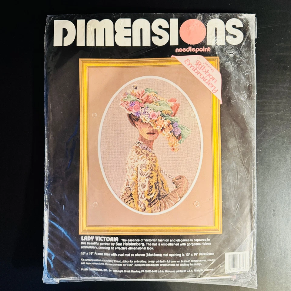 LADY VICTORIA - Vintage 1990s Dimensions - NEEDLEPOINT KIT 15x19" Sealed NOS - Image 1 of 3