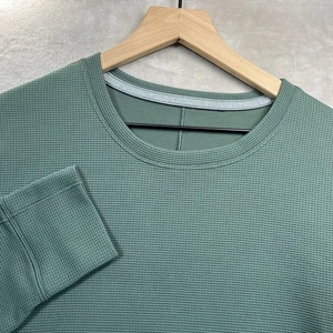 Lululemon Shift Stitch Crew Shirt Herren XL grün Waffel Strick Performance Pullover - Bild 1 von 7