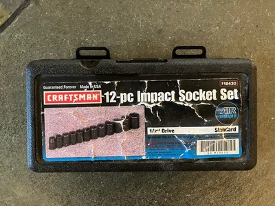 Craftsman 9 19430  1/2" Drive 6 Point 12 Piece Impact Socket Set /  USA - Image 1 of 4
