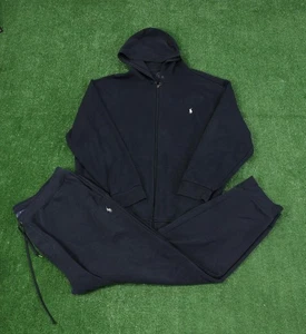 POLO RALPH LAUREN DOUBLE KNIT SET MEN’S 3XLT HOODIE & SWEATPANTS BLUE EE55 - Picture 1 of 4