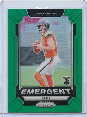 2024 Panini Prizm Emergent Green Bo Nix Rookie #3 RC Denver Bronco - Image 1 of 2