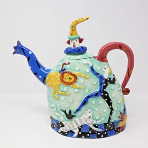 Dana Simson Teapot Ceramic My Life As A Circus Clown Signed 21/65 RARE 1996 - Picture 1 of 12