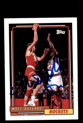 Signed Basketball Card Auto Matt Bullard 1992-93 Topps #274 Houston Rockets - Image 1 of 2