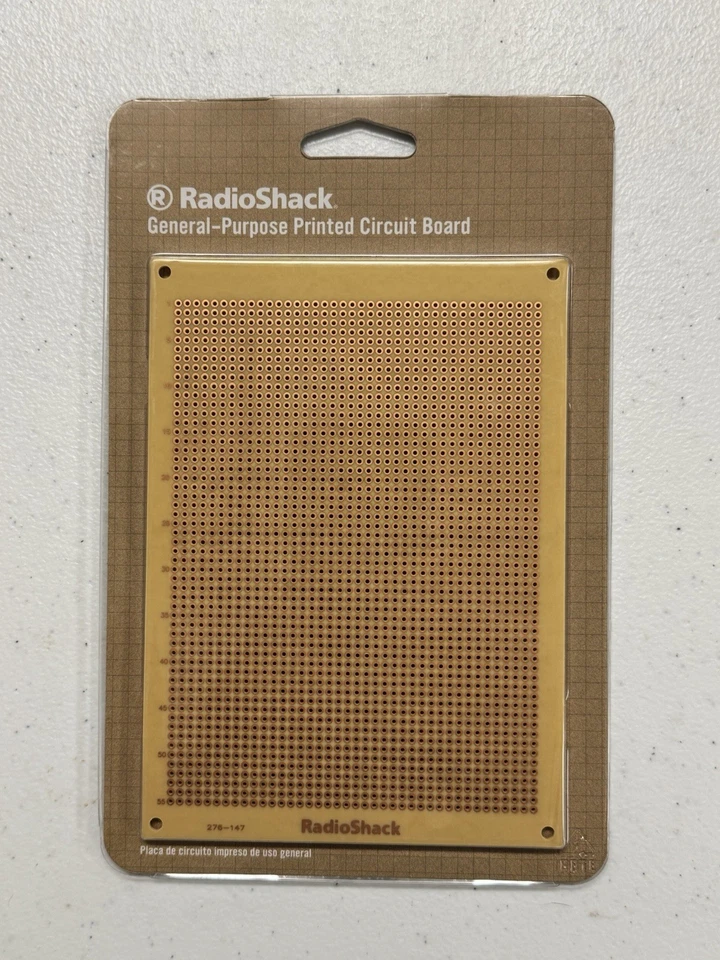 RadioShack General Purpose Printed Circuit Board PCB 4-1/2” -5/16”. 276-0147