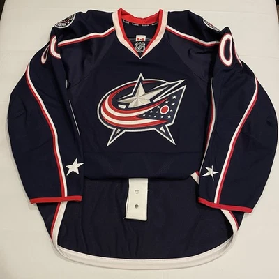 Reebok Edge 2.0 Authentic Columbus Blue Jackets NHL Hockey Jersey Blue Home 58 - Image 1 of 4