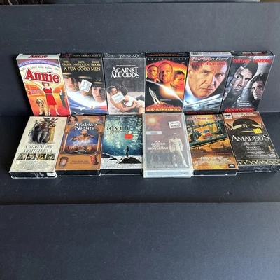 Lot Of 10 VHS 🔥 , Annie Air Force One A Few Good Men Arabian Nights Amadeus - Image 1 of 3