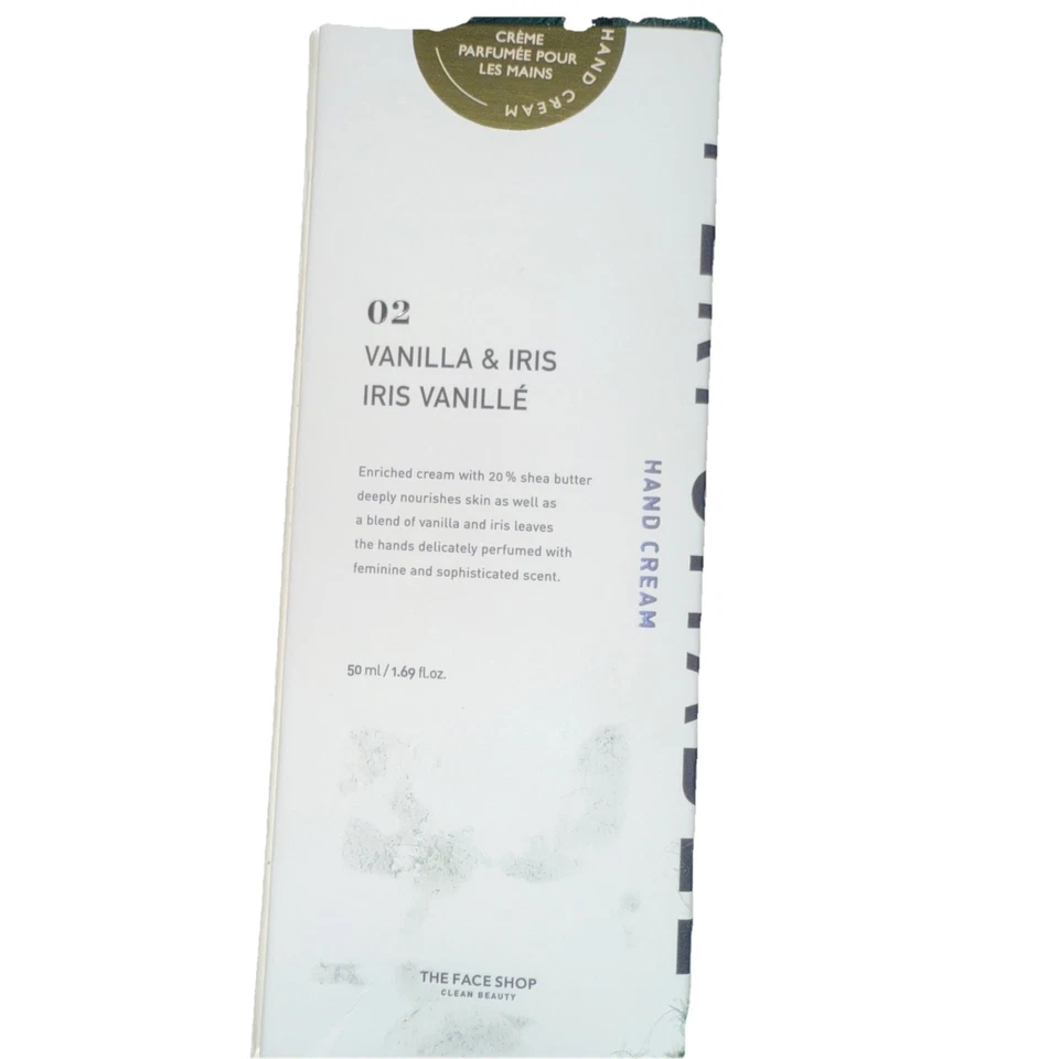 The Face Shop NY Crema de Manos Perfumable Vainilla e Iris Loción Hidratante 1.69 OZ Foto 1 de 1