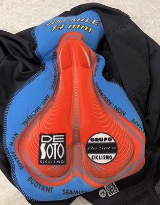 De Soto 400 Mile Cycling Bib, Men's US XL, Black, Grey/Silver Leg Bands - Image 1 of 4