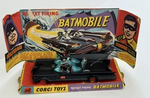 Vintage 1966 CORGI Batmobile 267 1st Edition Matte Black Rocket Firing with Box - Picture 1 of 13