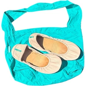 Tieks By Gavriell Ballet Flats In Taupe Womens Size 7 W/ Teal Tiek Carrying Bag - Picture 1 of 21