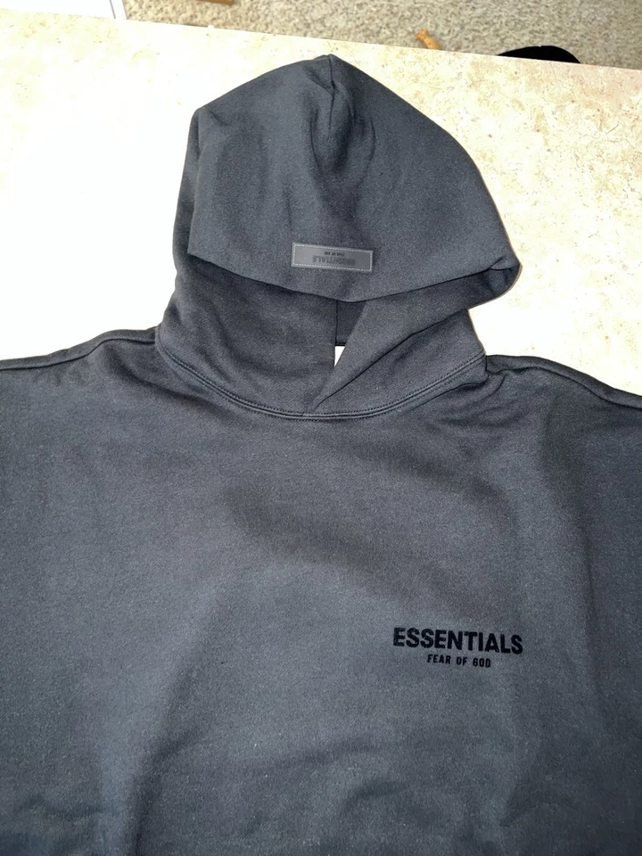 Essentials Fear Of God Mens Size Medium Black Hooded Sweatshirt