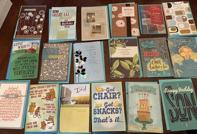 Hallmark Birthday Greeting Cards Env Masculine Lot 18 Father Brother Son Hubby - Image 1 of 4