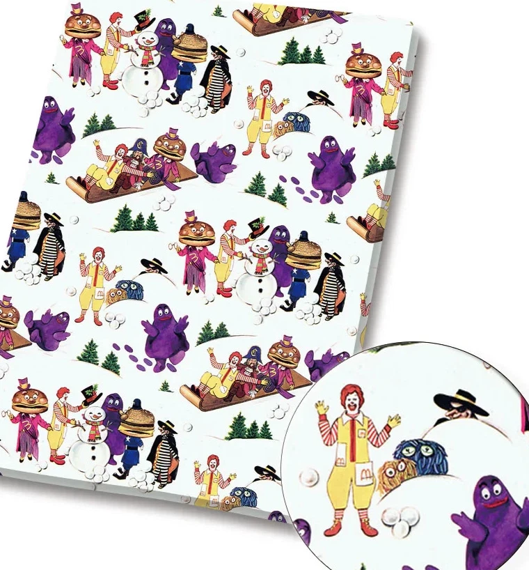 Tecido de algodão McDonalds personagem fast food meia jarda (18” x 55”) 34940 - Imagem 1 de 1