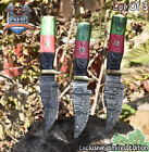 CSFIF Hot Item Skinner Knife Twist Damascus Hard Wood Brass Guard Lot of 3 EDC