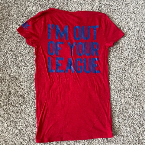 Texas Rangers Womens T Shirt Small Victoria's Secret PINK MLB Out of Your League Cover