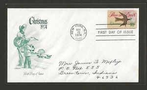 1974 US 10c Christmas Dove FDC Precancelled Cover Scott #1551 - Picture 1 of 2