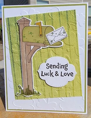 St. Patrick's Day Handmade Card Kit, Stampin Up Sending Love, Mailbox - Image 1 of 4