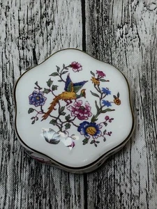 Hammersley Fine Bone China Ceramic Birds Of Paradise Trinket Box Floral - Picture 1 of 10