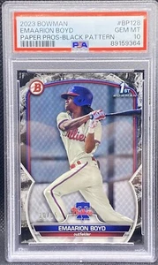 🔥💎🔥 2023 Bowman 1er Patrón Negro /15 SSP EMAARION BOYD PSA 10 🔥💎🔥 - Imagen 1 de 3