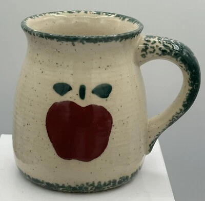 Винтажная красная яблоко зеленая губка расписная кофейная кружка чашка фруктовый учитель - Изображение 1 из 4