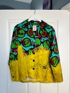 IRIS APFEL x H&M 100 JACQUARD Bright OVERSIZED Shirt - XS / UK 8 10 12 - Picture 1 of 6