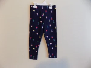 CARTERS KID GIRLS 8 / 8A LEGGINGS BLUE W / HEARTS - Picture 1 of 3