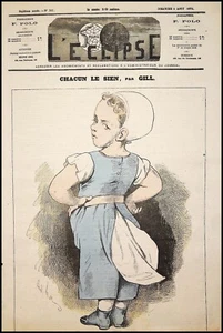 Journal L'ECLIPSE N°302 année 1874 chacun le sien, Par Gill - Imagen 1 de 2