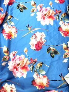 2 METRES GOOD QUALITY FLORAL PRINT SCUBA STRETCH JERSEY FABRIC CHEAPEST ON EBAY/