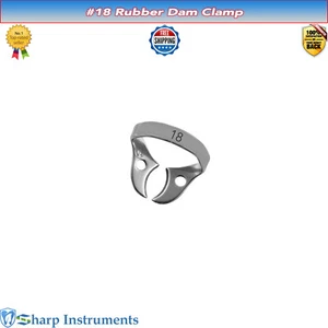 #18 Rubber Dam Clamp Dental Endodontic Crown Steel Clamps Surgical Instruments - Picture 1 of 1