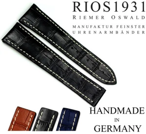 BAND 20mm RIOS1931 passt OMEGA Faltschließe Leder BAND Germany 20/18mm Uhrband - Bild 1 von 8