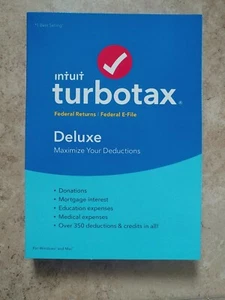 2018 intuit Turbotax Deluxe Federal Returns ONLY E-File - Picture 1 of 4