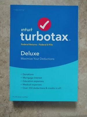 2018 intuit Turbotax Deluxe Federal Returns ONLY E-File - Image 1 of 4