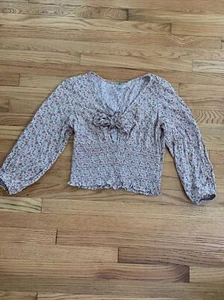 AMERICAN EAGLE  Crop Top Peasant Blouse sz. large - Picture 1 of 6