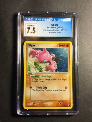 2005 Pokémon Gligar Holo Reverse Holographic EX Unseen Forces 57 /115 CGC 7.5 NM - Image 1 of 4