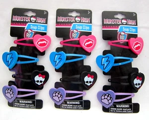 Monster High 12pc Character Heart Shaped Hair clips-Brand New!AR4S - Picture 1 of 4