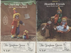 2 Vintage Gingham Goose Doll Patterns 22" and 36" UNCUT - Picture 1 of 2