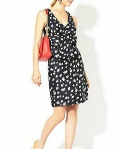 Mini abito seta Kate Spade taglia 6 floreale blu navy bianco nautico resort costiero