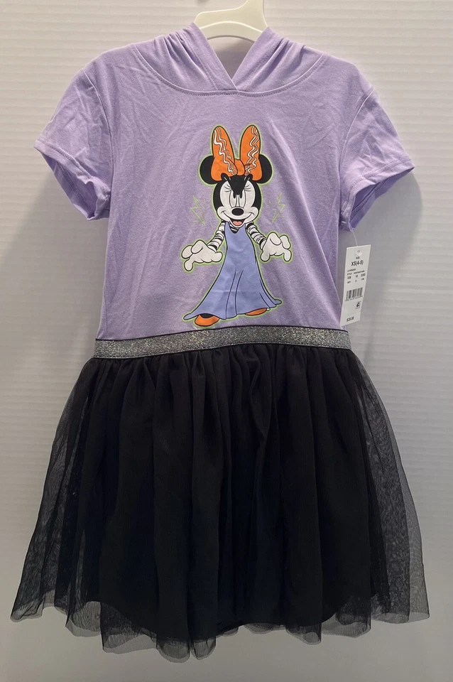 Disney Halloween Minnie Mouse Dress with Hood - Girls Size XS 4/5
