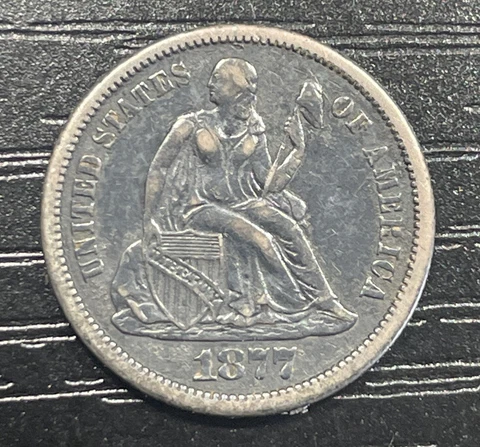 1877-CC Seated Liberty Dime Silver Original Rare Coin Cover