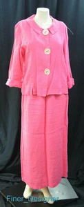 Willow Artsy 100 % Leinen 2-teilig Rock Anzug Top Kleid Outfit Maxi Melone M NEU 129 $ - Bild 1 von 8