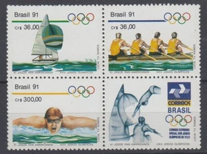 BRAZIL 1991 OLYMPIC GAMES BLOCK 4 UHM (ID:751/D18381) - Picture 1 of 1