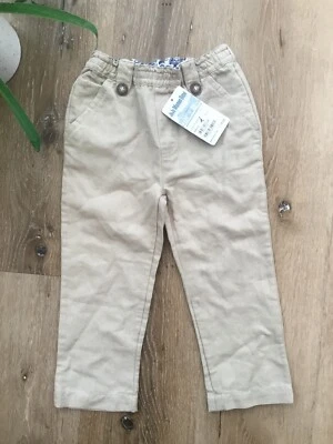 Pantalones JoJo MAMAN Bebe Niños Nuevos Con Etiquetas Mezcla Lino y Algodón Edad 3-4 Años Foto 1 de 4