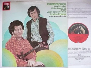 PERLMAN PLAYS BRUCH & MENDELSSOHN VIOLIN CONCERTOs LSO PREVIN EMI ASD 2926 - Picture 1 of 3