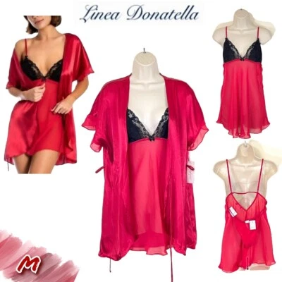 Nuevo con etiquetas Linea Donatella para mujer M Secret Wish 3 piezas Juego Babydoll SRW043 $68 Foto 1 de 4