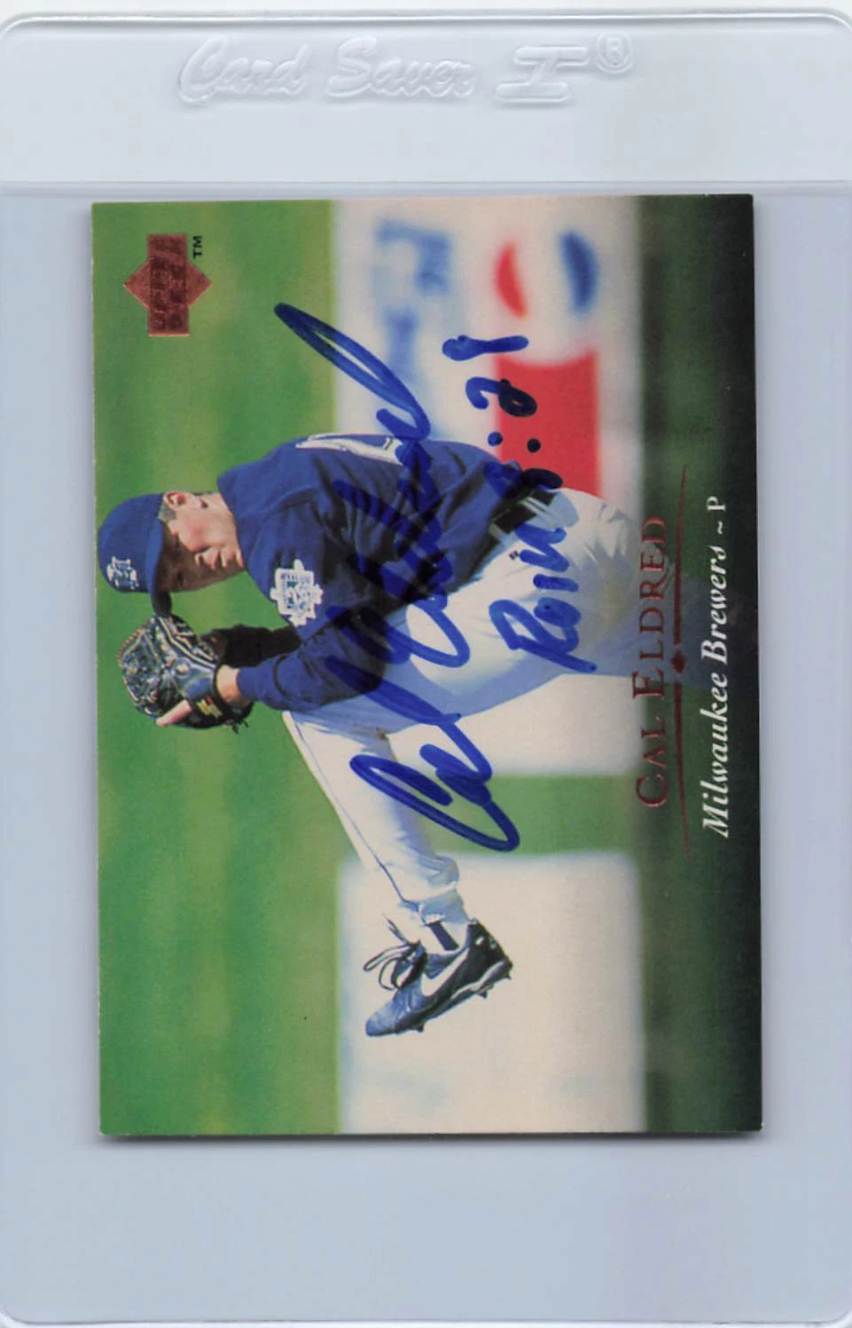 1995 Upper Deck #53 Cal Eldred Brewers Signed Auto *G3654