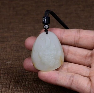 35G Certified 100% Hetian jade Raw stone carving Pendants~Pixiu和田玉籽料原石雕刻,招财貔貅。 - Picture 1 of 12