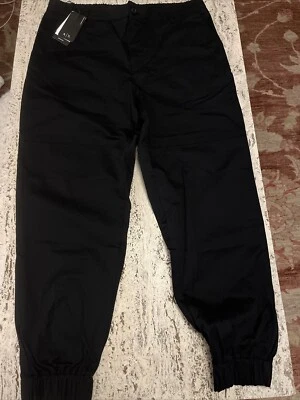 NUEVO Joggers chinos con logotipo Armani Exchange para hombre, negros, talla 34 Foto 1 de 4