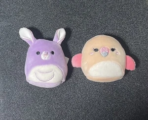 Set of 2 Squishmallow Squishville Wildlife Squad Kangaroo and Flamingo ~2” - Picture 1 of 2